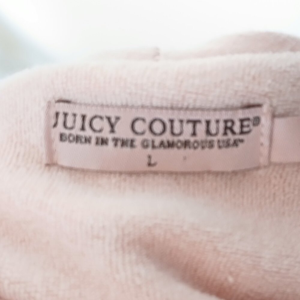 Juicy Couture Ruffled Embroidered Crest Bath Robe Size Large - Picture 6 of 7